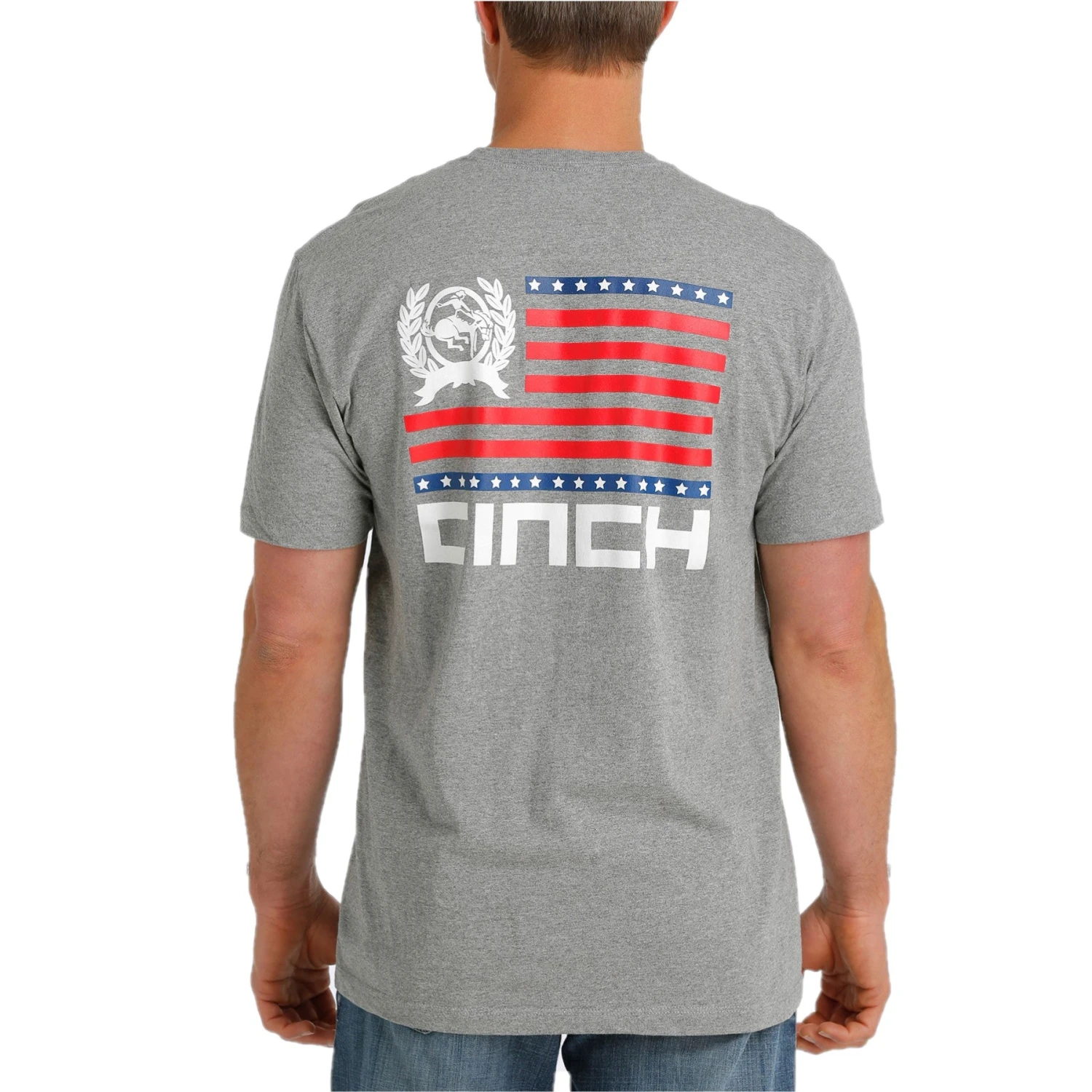 Cinch Men's Patriotic Grey Short Sleeve T-Shirt MTT1690502 2 Cinch Men's Patriotic Grey Short Sleeve T-Shirt MTT1690502 - Image 2