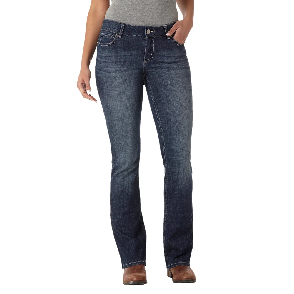 Wrangler® Ladies Bootcut Dark Do Wash Denim Jeans 09MWZDO 2 Wrangler® Ladies Bootcut Dark Do Wash Denim Jeans 09MWZDO - Image 2