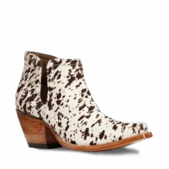 Ariat Ladies Dixon Brown & White Cowhide Ankle Bootie 10033882