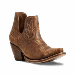 Ariat Ladies Hazel Naturally Distressed Brown Snip Toe Booties 10040395
