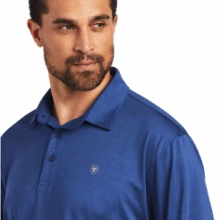 Ariat® Men's Charger 2.0 Nocturnal Blue Polo Shirt 10040592 -Wildwest Boot Store 10040592D