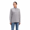 Ariat® Ladies Rebar Foundation 1/4 Zip Heather Grey Shirt 10041411