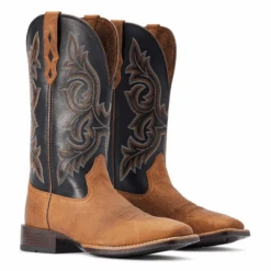 Ariat® Men's Drover Ultra Sorrel Crunch & Black Square Toe Boots 10042443 -Wildwest Boot Store 10042443a