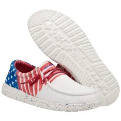 Hey Dude® Ladies Wendy Sox Tri America Slip On Shoes 122342143 8 Hey Dude® Ladies Wendy Sox Tri America Slip On Shoes 122342143 -Wildwest Boot Store 122342143 WENDY SOX TRI AMERICANA LEFT 3321
