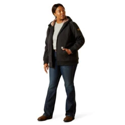 Ariat Ladies Rebar All Weather Sherpa Full Zip Charcoal Heather Hoodie 10062328 -Wildwest Boot Store 1280 2gTWBJD67ji912Ev