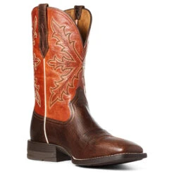 Ariat Men's Qualifier Wicker & Orange Boom Boots 10035900 -Wildwest Boot Store 1280 AxKBGkganfT6