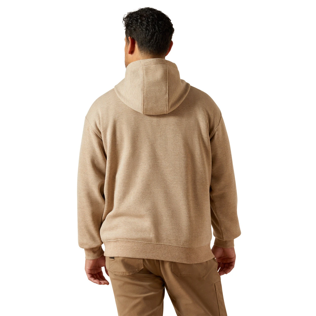 Ariat Men's Rebar Oatmeal Heather Lightweight Logo Hoodie 10062712 2 Ariat Men's Rebar Oatmeal Heather Lightweight Logo Hoodie 10062712 - Image 2