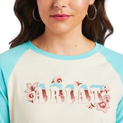 Ariat® Ladies R.E.A.L™ Shadow Logo White Swan & Amazonite T-shirt 10040620 -Wildwest Boot Store 1280 ETYemDlW3Pj31k5h