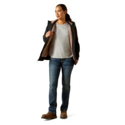 Ariat Ladies Rebar All Weather Sherpa Full Zip Charcoal Heather Hoodie 10062328 -Wildwest Boot Store 1280 EpYbTey6thv91MUm