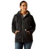 Ariat Ladies Rebar All Weather Sherpa Full Zip Charcoal Heather Hoodie 10062328