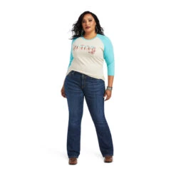 Ariat® Ladies R.E.A.L™ Shadow Logo White Swan & Amazonite T-shirt 10040620 -Wildwest Boot Store 1280 Ursqx6ofpHn61s1u