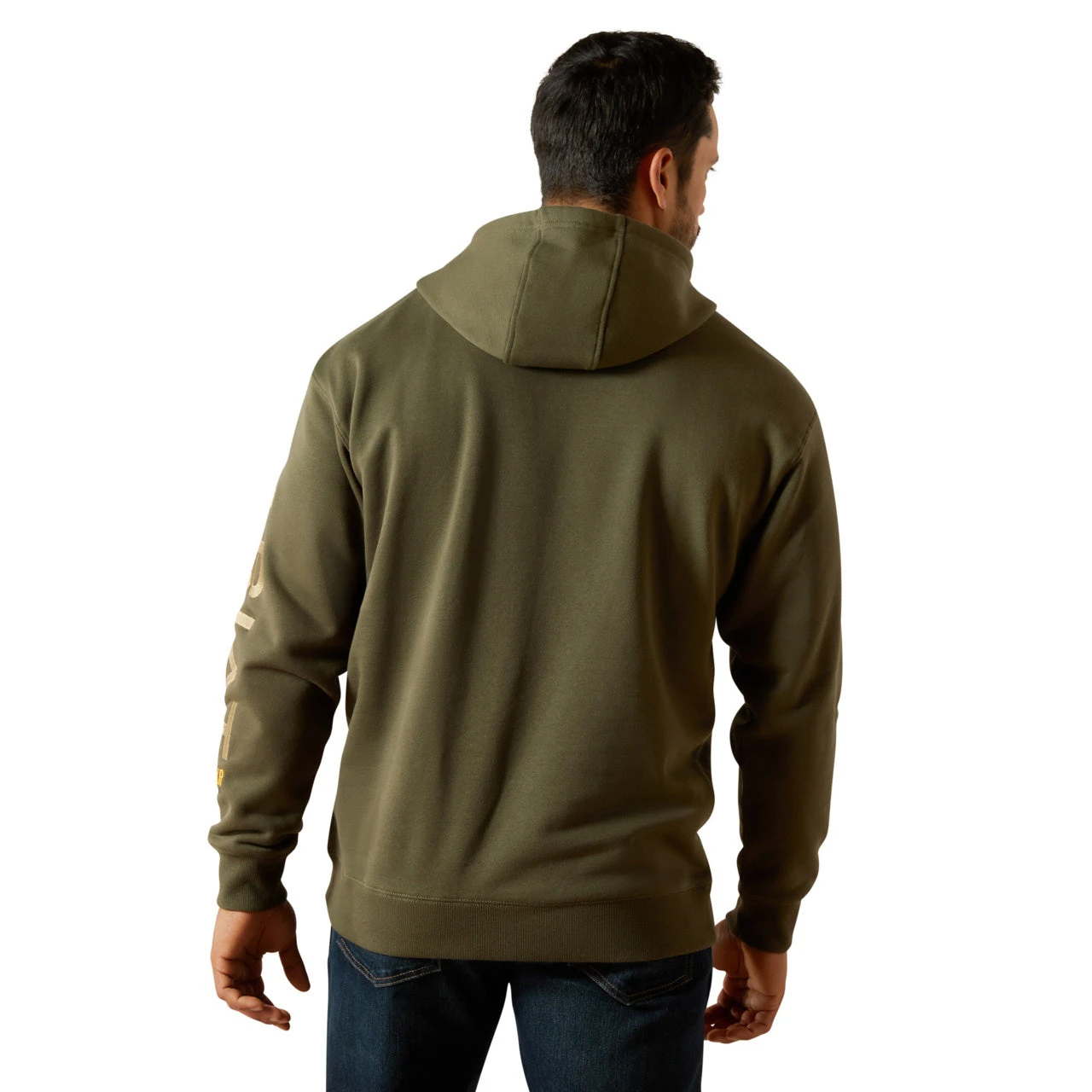 Ariat Men's Rebar Dried Herb Green Graphic Hoodie 10062544 2 Ariat Men's Rebar Dried Herb Green Graphic Hoodie 10062544 - Image 2