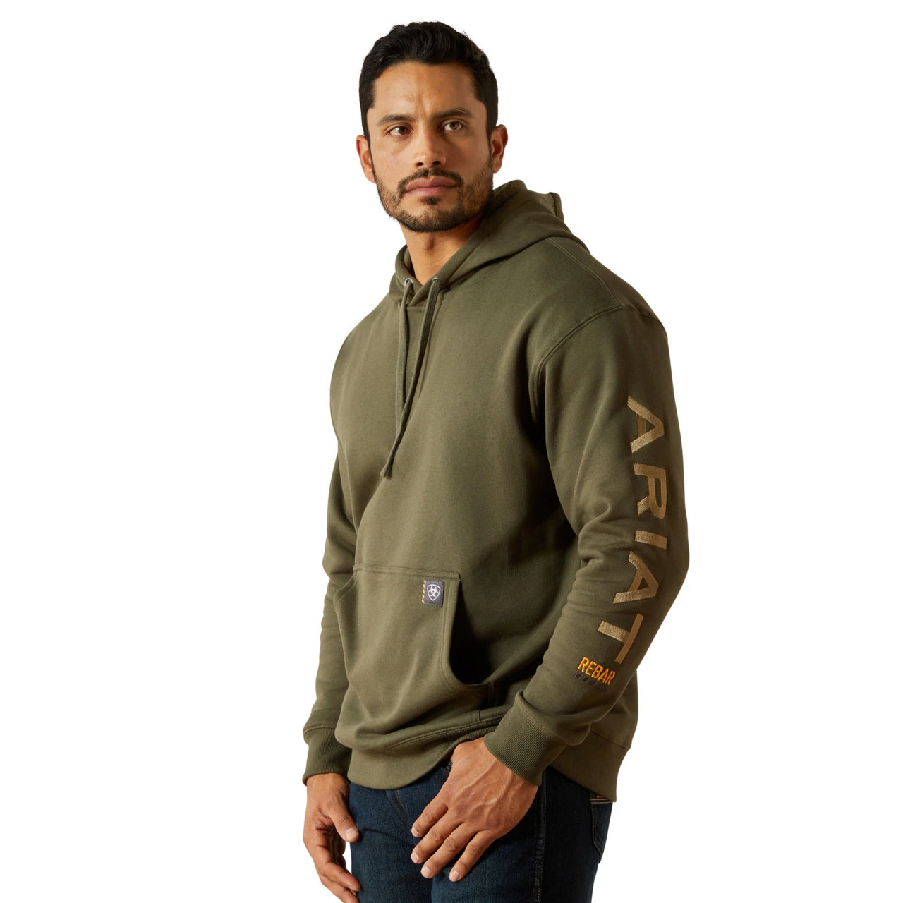 Ariat Men's Rebar Dried Herb Green Graphic Hoodie 10062544 1 Ariat Men's Rebar Dried Herb Green Graphic Hoodie 10062544