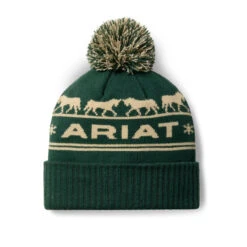 Ariat Ladies Apres Ski Graphic Olive Green Beanie 10063913
