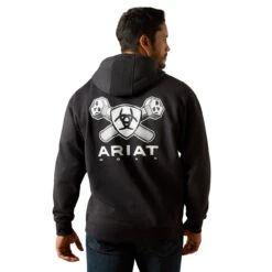 Ariat Men's Rebar Workman Charcoal Heather Bolt Hoodie 10062716