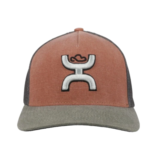 Hooey "Coach" Graphic Rust & Grey Flex Fit Trucker Cap 2112RUGY-01 2 Hooey "Coach" Graphic Rust & Grey Flex Fit Trucker Cap 2112RUGY-01 - Image 2