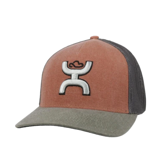 Hooey "Coach" Graphic Rust & Grey Flex Fit Trucker Cap 2112RUGY-01 1 Hooey "Coach" Graphic Rust & Grey Flex Fit Trucker Cap 2112RUGY-01