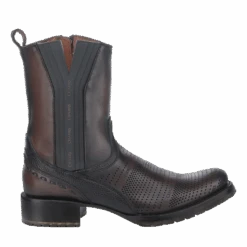 Cuadra Men's Chocolate Laser & Woven Zip Up Leather Boots CU942 -Wildwest Boot Store 2T53RS CHOCO res crust castano bota 01