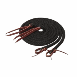 Weaver Silvertip Hollow Braid Split Rein 5/8" 8' Black