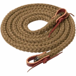 Weaver Silvertip Hollow Braid Split Reins 5/8" 8' Brown