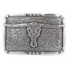 Nocona Men's Vintage Longhorn Skull Silver Belt Buckle 38034
