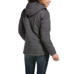 Ariat® Ladies Rebar™ DuraCanvas™ Insulated Grey Hooded Jacket 10032917 6 Ariat® Ladies Rebar™ DuraCanvas™ Insulated Grey Hooded Jacket 10032917 -Wildwest Boot Store 57 2374c209 13b5 437b 817e b96be25a8805