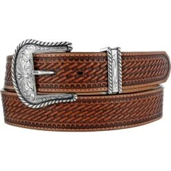 Justin Men's Tan Bronco Leather Belt C12264