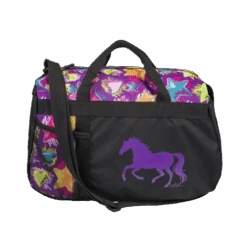 AWST Int'l "Lila" Galloping Horse Stars & Hearts Purple Duffle Bag 63-GG823-PU