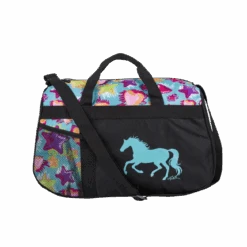 AWST Int'l "Lila" Galloping Horse Stars & Hearts Turquoise Duffle Bag 63-GG823-TQ