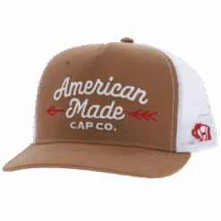 Hooey Men's AMCC 5-Panel Tan & White Trucker Hat 9761T-TNWH