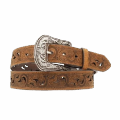 Ariat Ladies Scroll Paisley 1.5" Brown Leather Belt A1514802