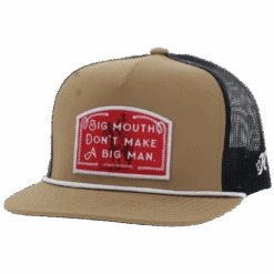 Hooey Men's Big Mouth Don't Make A Big Man Tan Trucker Cap 2567T-TNBK
