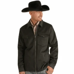 Rock & Roll Denim Men's Conversational Black Shirt Jacket BM92C01933