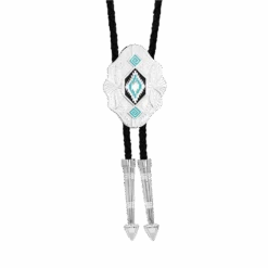 Montana Silversmiths Ladies Southwest Skies Silver & Black Bolo Tie BT190TQ