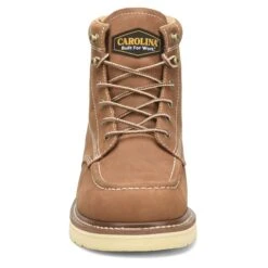 Carolina Men's AMP Tan 6" Waterproof Moc Toe Wedge Work Boots CA7041 -Wildwest Boot Store CA7041 Toe