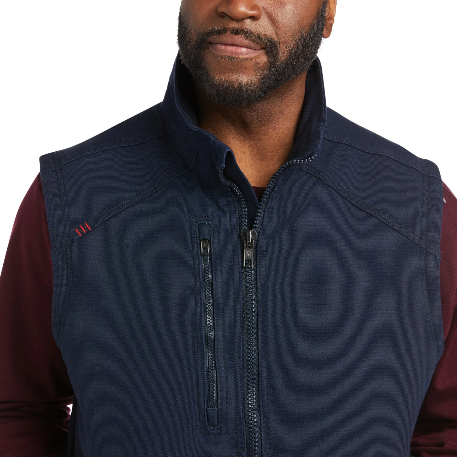 Ariat® Men's FR Duralight Navy Stretch Canvas Vest 10037641 3 Ariat® Men's FR Duralight Navy Stretch Canvas Vest 10037641 - Image 3