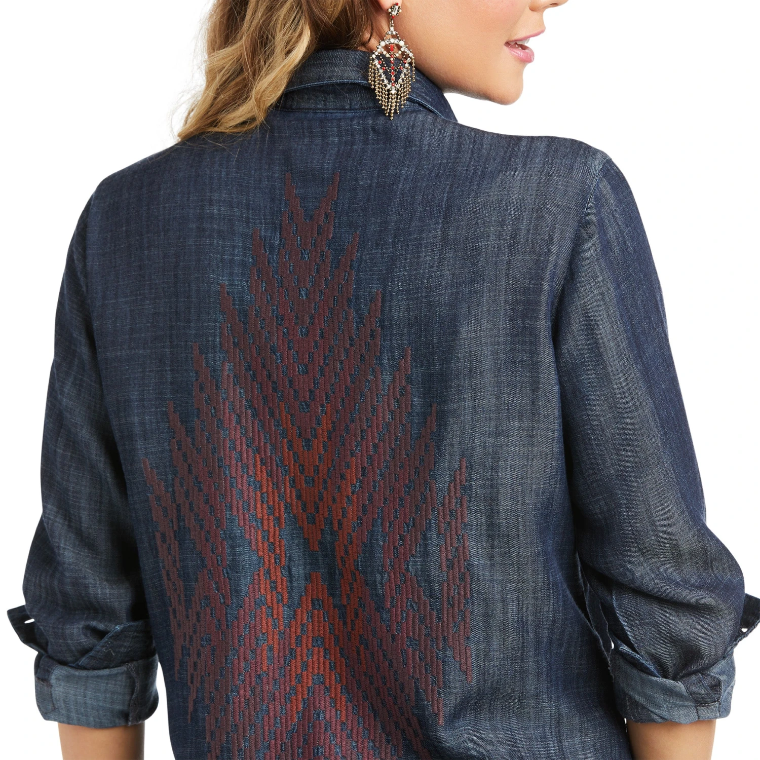 Ariat® Ladies Parker Long Sleeve Denim Blue Button Up Shirt 10037240 4 Ariat® Ladies Parker Long Sleeve Denim Blue Button Up Shirt 10037240 - Image 4