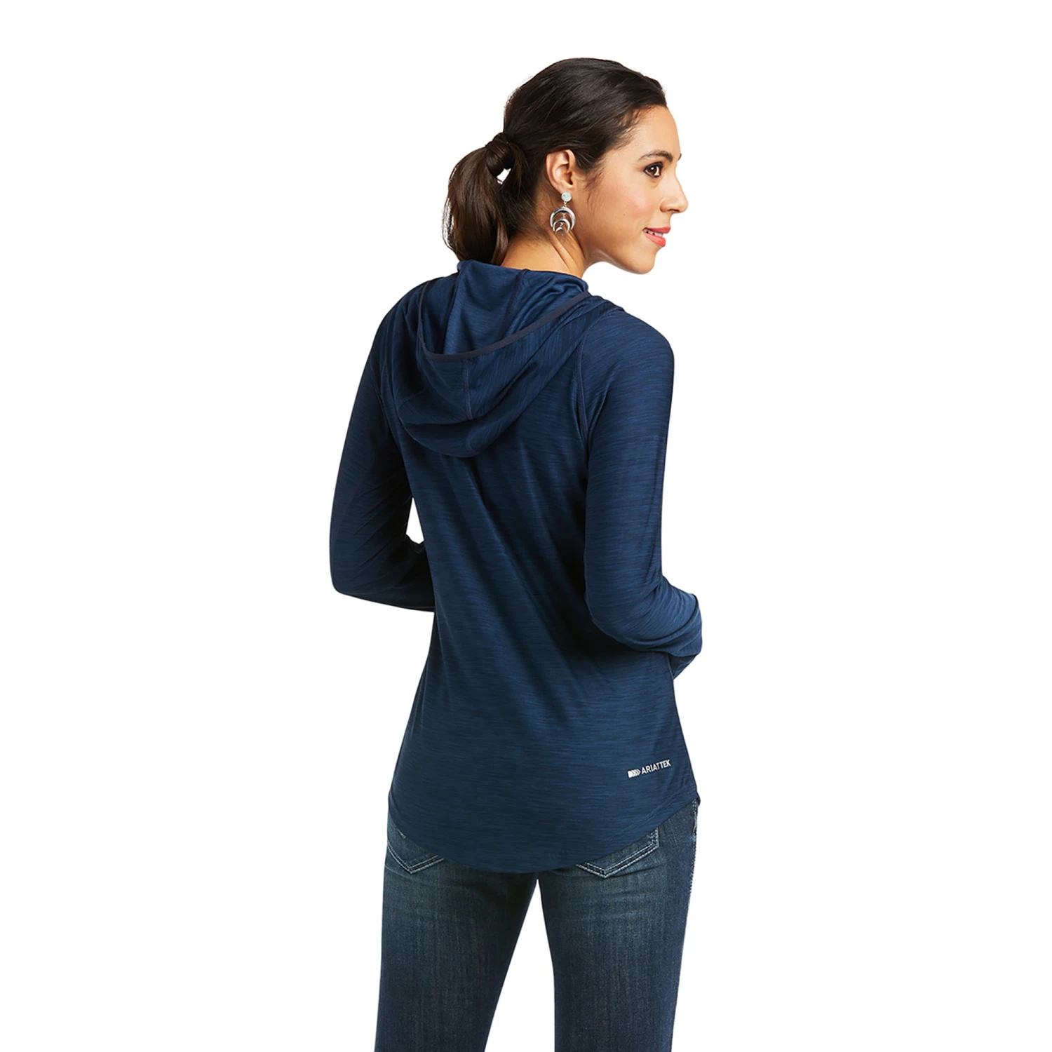 Ariat Ladies Laguna Long Sleeve Navy Hoodie Pullover 10037416 2 Ariat Ladies Laguna Long Sleeve Navy Hoodie Pullover 10037416 - Image 2