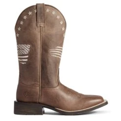 Ariat Ladies Circuit Patriot Weathered Tan Tall Boots 10038388 -Wildwest Boot Store F21 WMS WEST 10038388 side