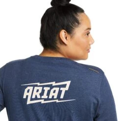 Ariat Women's Rebar Workman High Voltage Navy T-Shirt 10037706 -Wildwest Boot Store F21 WMS WORK 10037706 detail01 plus