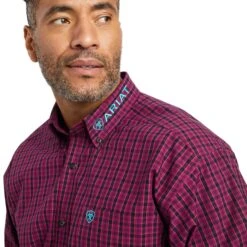 Ariat® Men's Pro Team Copper Beet Red Button Down Shirt 10042355 -Wildwest Boot Store F22 MNS WEST 10042355 detail01