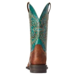 Ariat® Men's Wild Thang Brown & Green Square Toe Boots 10042393 -Wildwest Boot Store F22 MNS WEST 10042393 heel