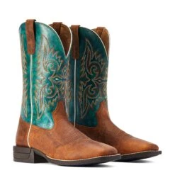 Ariat® Men's Wild Thang Brown & Green Square Toe Boots 10042393 -Wildwest Boot Store F22 MNS WEST 10042393 pair