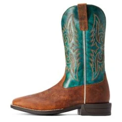 Ariat® Men's Wild Thang Brown & Green Square Toe Boots 10042393 -Wildwest Boot Store F22 MNS WEST 10042393 side
