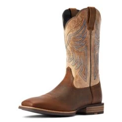 Ariat® Men's Everlite Blazin Wheat Brown Square Toe Boots 10042436 -Wildwest Boot Store F22 MNS WEST 10042436 3 4 front