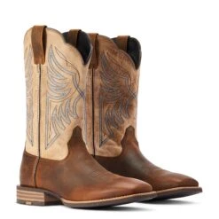 Ariat® Men's Everlite Blazin Wheat Brown Square Toe Boots 10042436 -Wildwest Boot Store F22 MNS WEST 10042436 pair