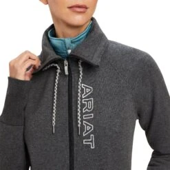 Ariat Ladies Team Logo Full Zip Charcoal Grey Sweatshirt 10041227 -Wildwest Boot Store F22 WMS ENGL 10041227 detail01