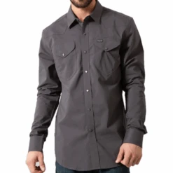 Kimes Ranch Men's Blackout Charcoal Grey Dress Shirt MDS0000022-BK004