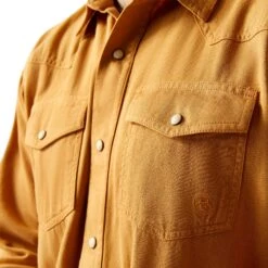 Ariat Men's Jurlington Retro Fit Comb Honey Button Down Shirt 10046820 -Wildwest Boot Store F23 MNS WEST 10046820 detail01