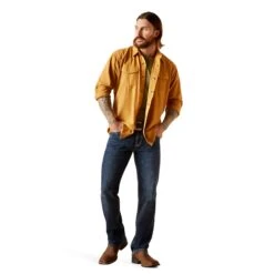 Ariat Men's Jurlington Retro Fit Comb Honey Button Down Shirt 10046820 -Wildwest Boot Store F23 MNS WEST 10046820 full